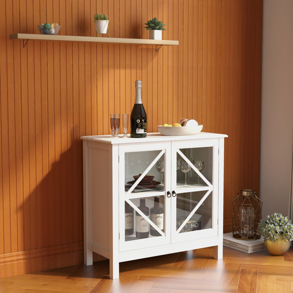 Winston Porter Kitchen Cabinets With Glass Doors | Wayfair